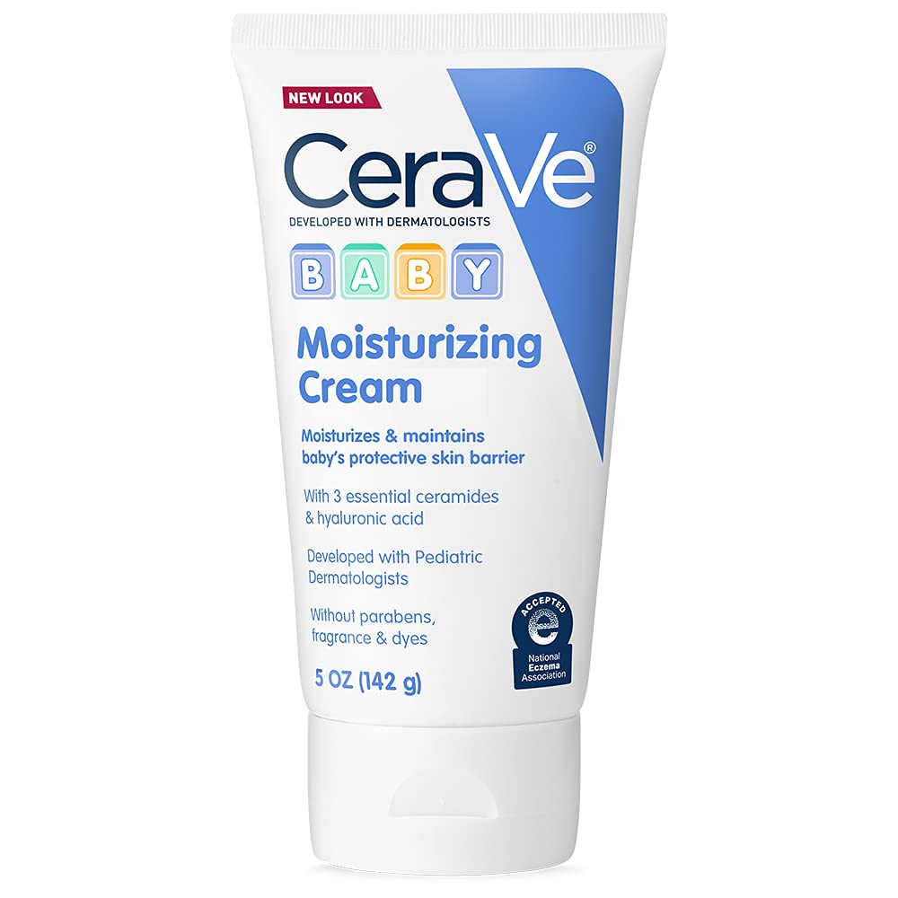 CeraVe Baby Cream. Gentle Moisturizing Cream with Hyaluronic Acid. 5oz | Moisturizes and Protect Skin Barrier with Ceramides. Rich & Non-Greasy Feel. Free Of Fragrance. Paraben. Dye & Phthalates