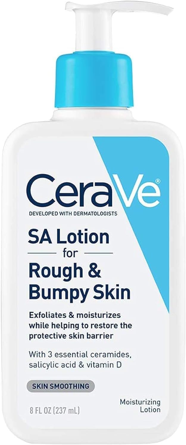 CeraVe SA Lotion for Rough & Bumpy Skin.Vitamin D.Hyaluronic Acid.Lactic Acid.Niacinamide & Salicylic-Acid.Gentle Exfoliating Rough And Bumpy Skin Lotion.19 Ounce.(Pack of 2)