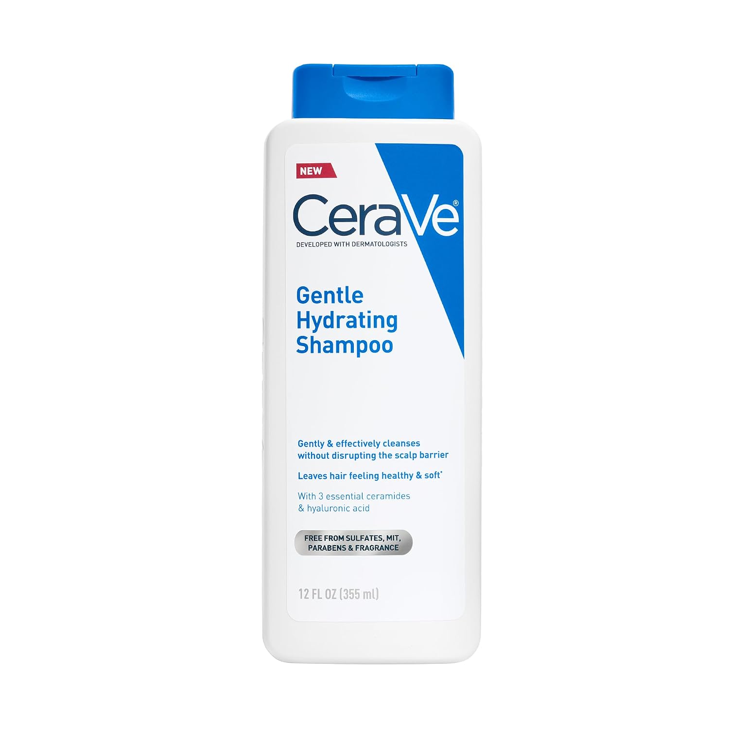 CeraVe Gentle Hydrating Shampoo with Hyaluronic Acid for Hair & Scalp. 19oz | Leaves Hair and Scalp Soft and Healthy-Looking with Ceramides. Niacinamide and A Color Safe Formula