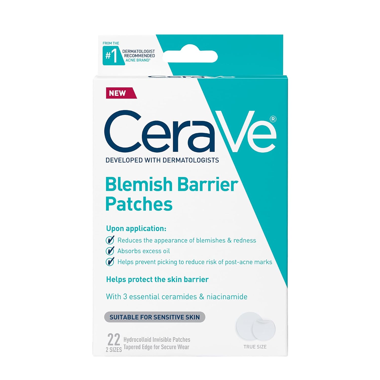CeraVe Hydrocolloid Pimple Patches with Niacinamide. Ultra-Thin. 44ct | Absorbs Oil with Niacinamide and Ceramides. Ultra-Thin Acne Patches That Blend Into All Skin Tones. For Sensitive Skin