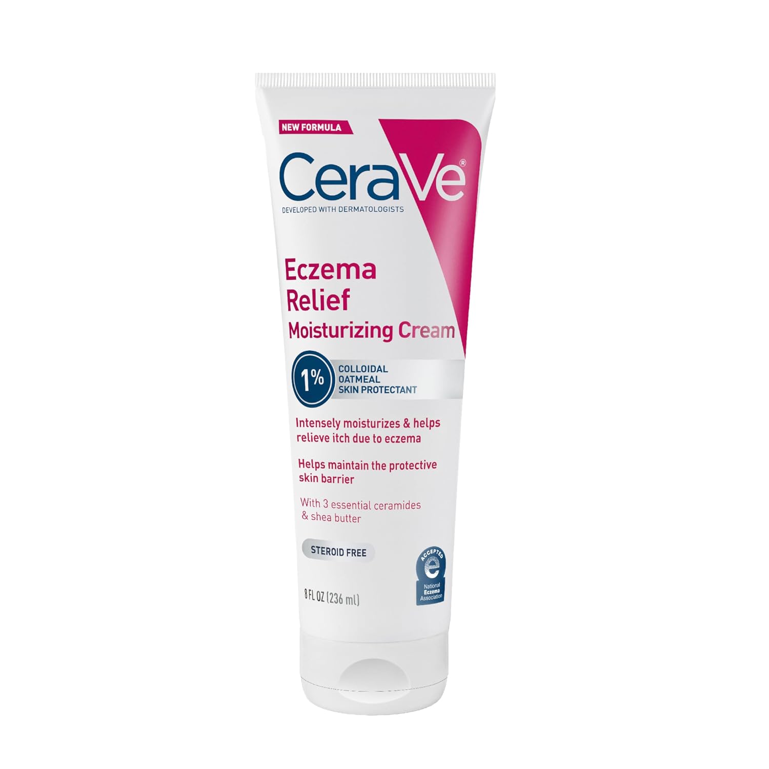 CeraVe  Relief Moisturizing Cream. Shea Butter Dry Skin Lotion. 8oz | Steroid-Free Skin Care Formula with Colloidal Oatmeal and Vitamin E Provides Soothing Treatment For Itchy Skin