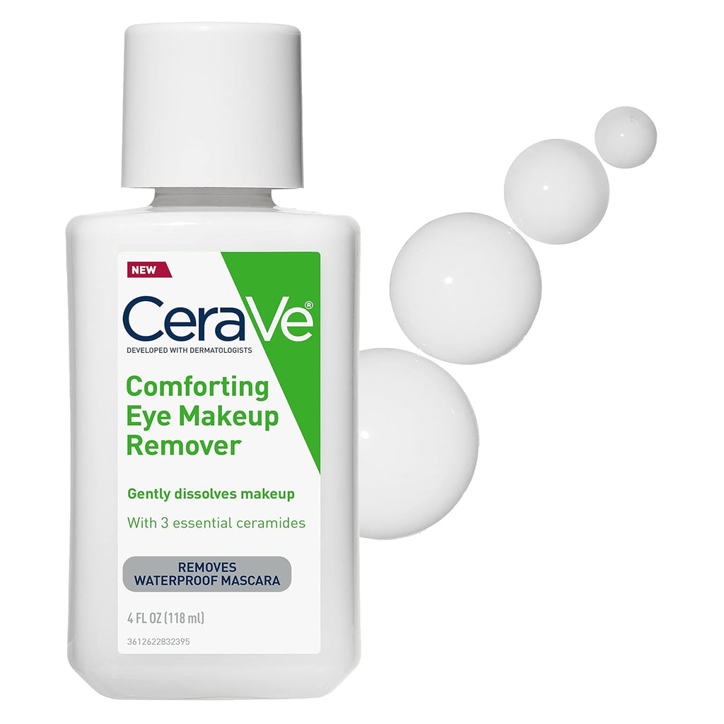 CeraVe Eye Makeup Remover with Hyaluronic Acid and Ceramides.Waterproof.Non-Comedogenic.Fragrance Free.Non-Greasy & Ophthalmologist Tested.4 Ounces.(Pack of 2)