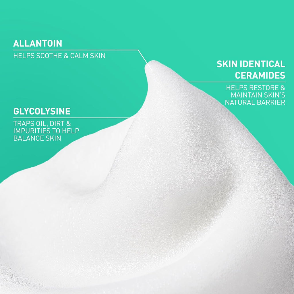 CeraVe Balancing Air Foam Face Wash.Foaming Facial Cleanser Combination Skin.8HR Oil Control.24HR Hydration.Fragrance-Free & Non-Comedogenic.With Glycolysine™ & 3 Essential Ceramides.8oz.(Pack of 2)