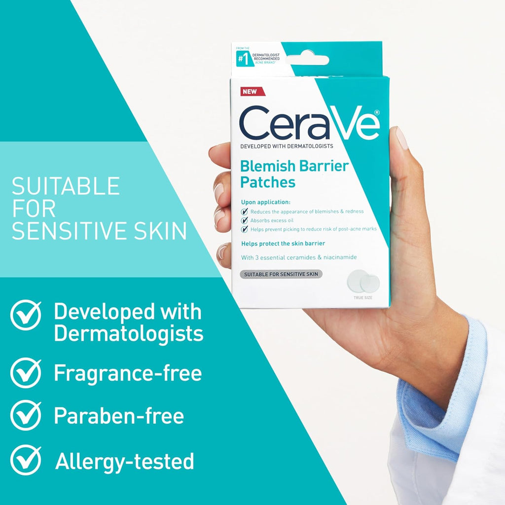 CeraVe Hydrocolloid Pimple Patches with Niacinamide. Ultra-Thin. 44ct | Absorbs Oil with Niacinamide and Ceramides. Ultra-Thin Acne Patches That Blend Into All Skin Tones. For Sensitive Skin