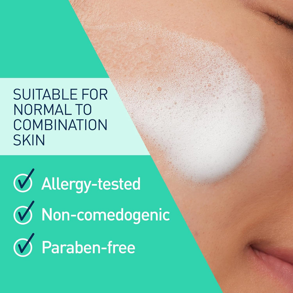 CeraVe Balancing Air Foam Face Wash.Foaming Facial Cleanser Combination Skin.8HR Oil Control.24HR Hydration.Fragrance-Free & Non-Comedogenic.With Glycolysine™ & 3 Essential Ceramides.8oz.(Pack of 2)