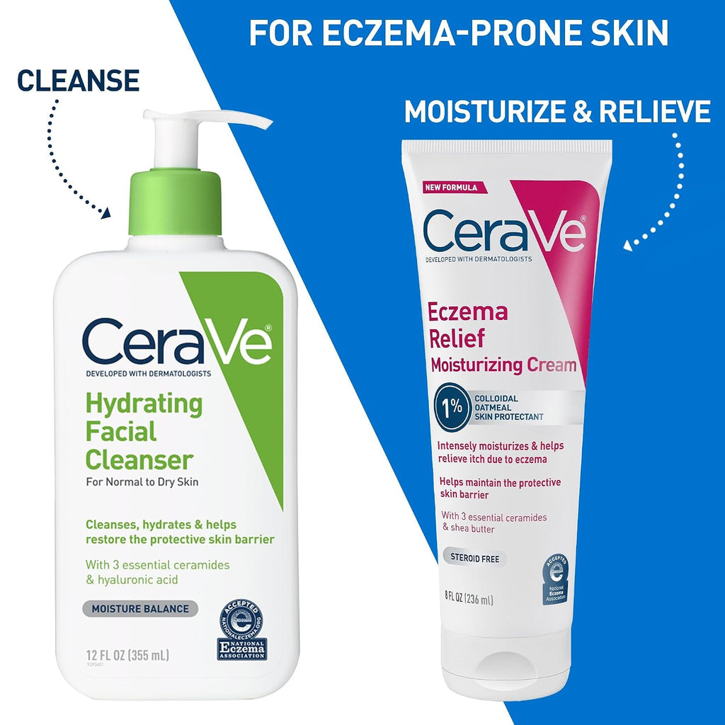CeraVe  Relief Moisturizing Cream. Shea Butter Dry Skin Lotion. 8oz | Steroid-Free Skin Care Formula with Colloidal Oatmeal and Vitamin E Provides Soothing Treatment For Itchy Skin