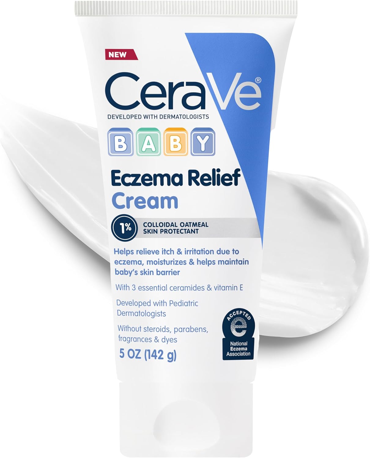 CeraVe Baby  Relief Cream.1% Colloidal Oatmeal Cream with Vitamin E & Ceramides.Soothes & Calms Itchy Skin.Developed with Pediatric Dermatologist.Fragrance Free.5oz.(Pack of 2)
