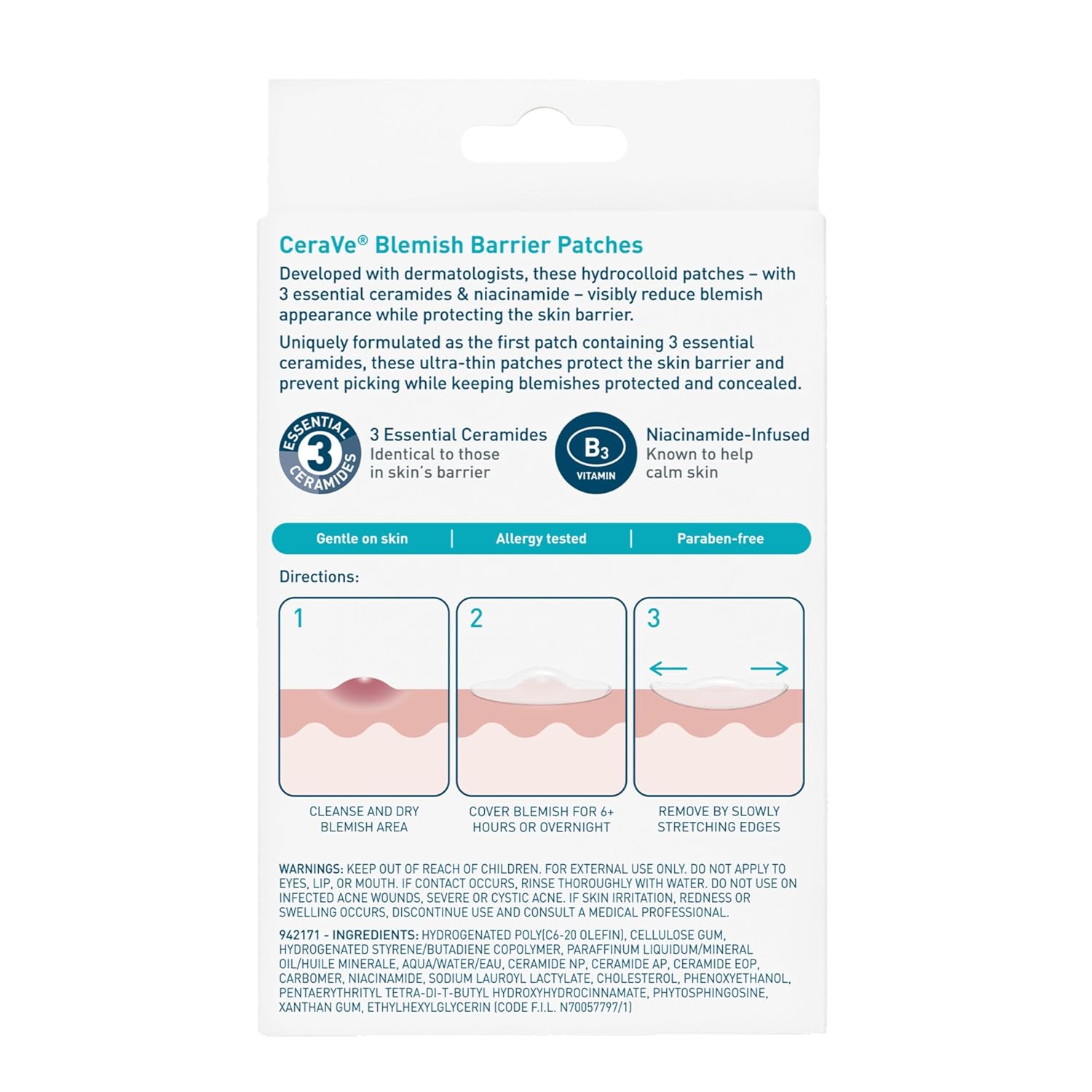 CeraVe Hydrocolloid Pimple Patches with Niacinamide. Ultra-Thin. 44ct | Absorbs Oil with Niacinamide and Ceramides. Ultra-Thin Acne Patches That Blend Into All Skin Tones. For Sensitive Skin