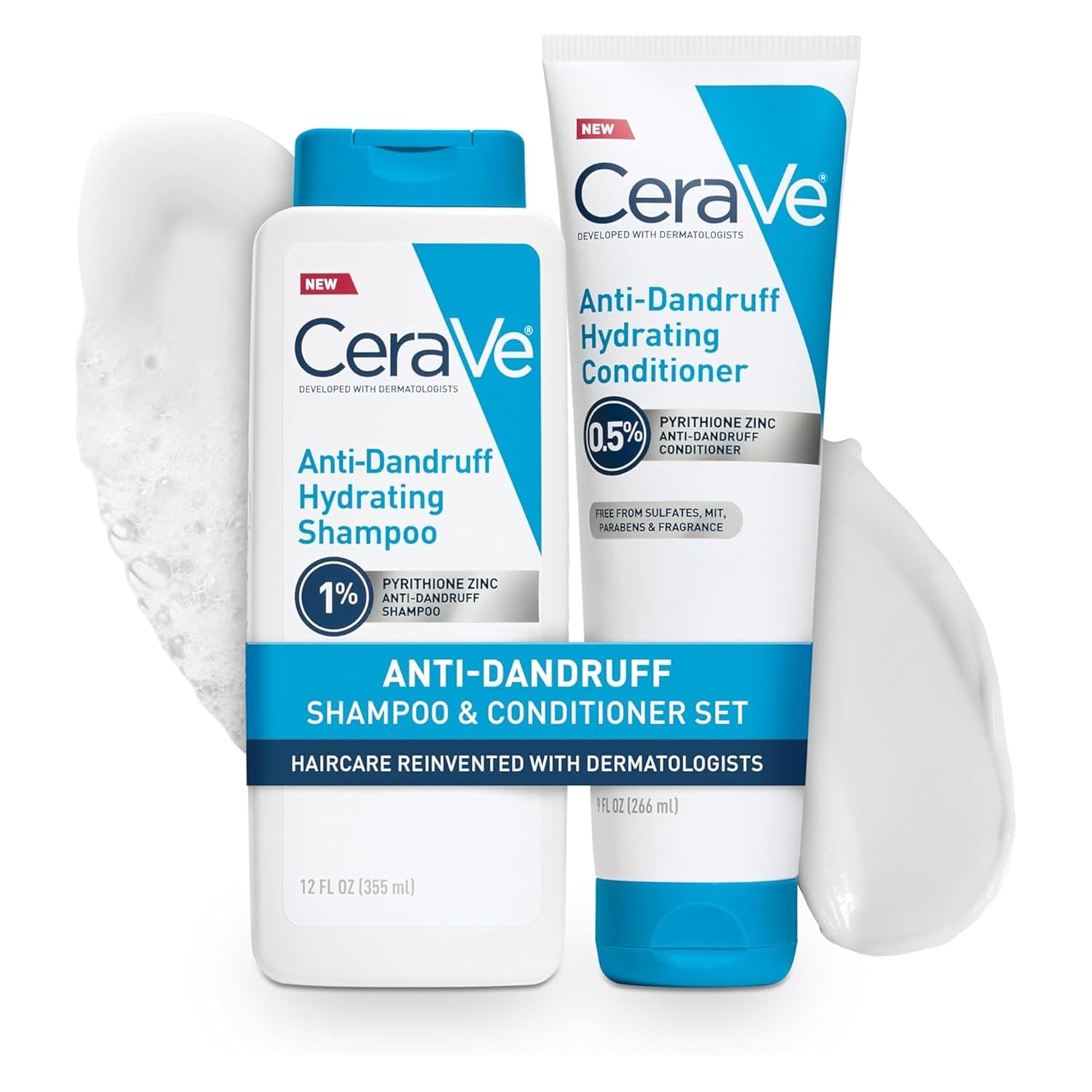 CeraVe Hydrating Anti Dandruff Shampoo. Itchy Scalp Treatment. 12oz | Helps Eliminate Flakes with 1% Pyrithione Zinc. Hyaluronic Acid. Niacinamide and Ceramides In A Sulfate Free Formula