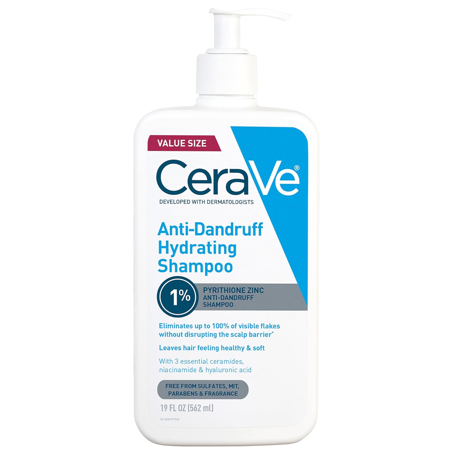 CeraVe Hydrating Anti Dandruff Shampoo. Itchy Scalp Treatment. 12oz | Helps Eliminate Flakes with 1% Pyrithione Zinc. Hyaluronic Acid. Niacinamide and Ceramides In A Sulfate Free Formula