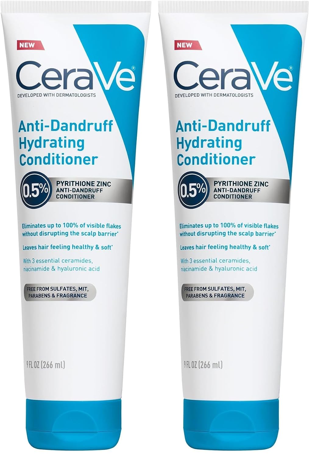 CeraVe Hydrating Anti Dandruff Conditioner.0.5% Pyrithione Zinc Dandruff Treatment With Ceramides.Hyaluronic Acid & Niacinamide.Helps Eliminate Flakes & Reduce Itchy Scalp. Sulfate Free.(Pack of 2)