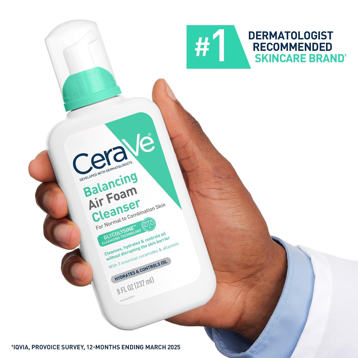 CeraVe Air Foam Face Wash. Hydrating Facial Cleanser. Combination Skin. 8 Ounce (Pack of 12)