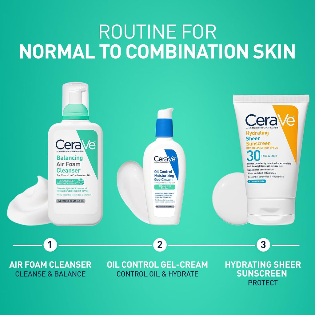 CeraVe Air Foam Face Wash. Hydrating Facial Cleanser. Combination Skin. 8 Ounce (Pack of 12)