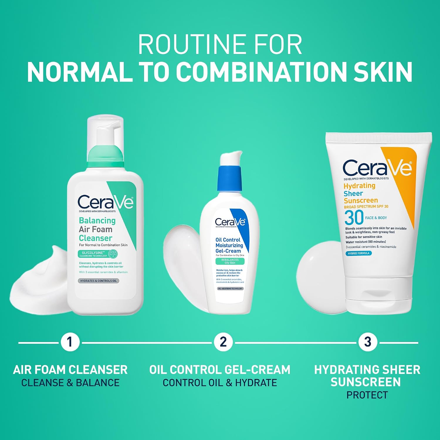 CeraVe Air Foam Face Wash. Hydrating Facial Cleanser. Combination Skin. 8 Ounce (Pack of 12)