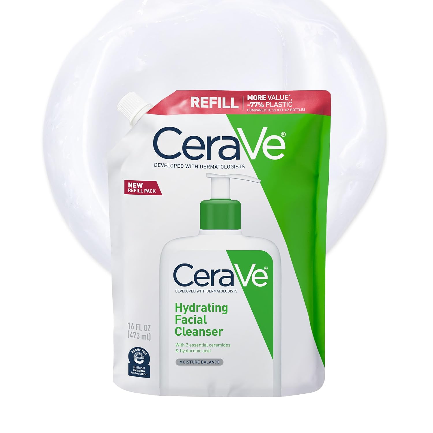 CeraVe Hydrating Cleanser with Hyaluronic Acid. Face Wash for Dry Skin.16oz | Skin Care For Men and Women. Daily Cleanser & Makeup Remover with Glycerin & Ceramides. National Eczema Association Certified
