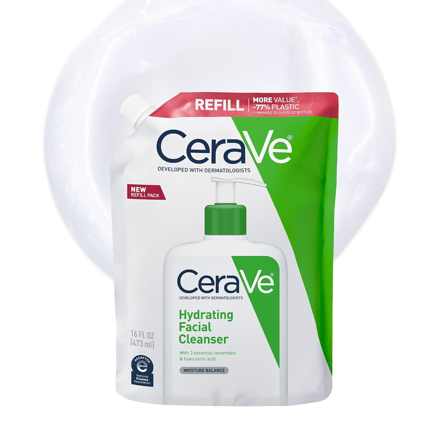 CeraVe Hydrating Cleanser with Hyaluronic Acid. Face Wash for Dry Skin.19oz | Skin Care For Men and Women. Daily Cleanser & Makeup Remover with Glycerin & Ceramides. National Eczema Association Certified
