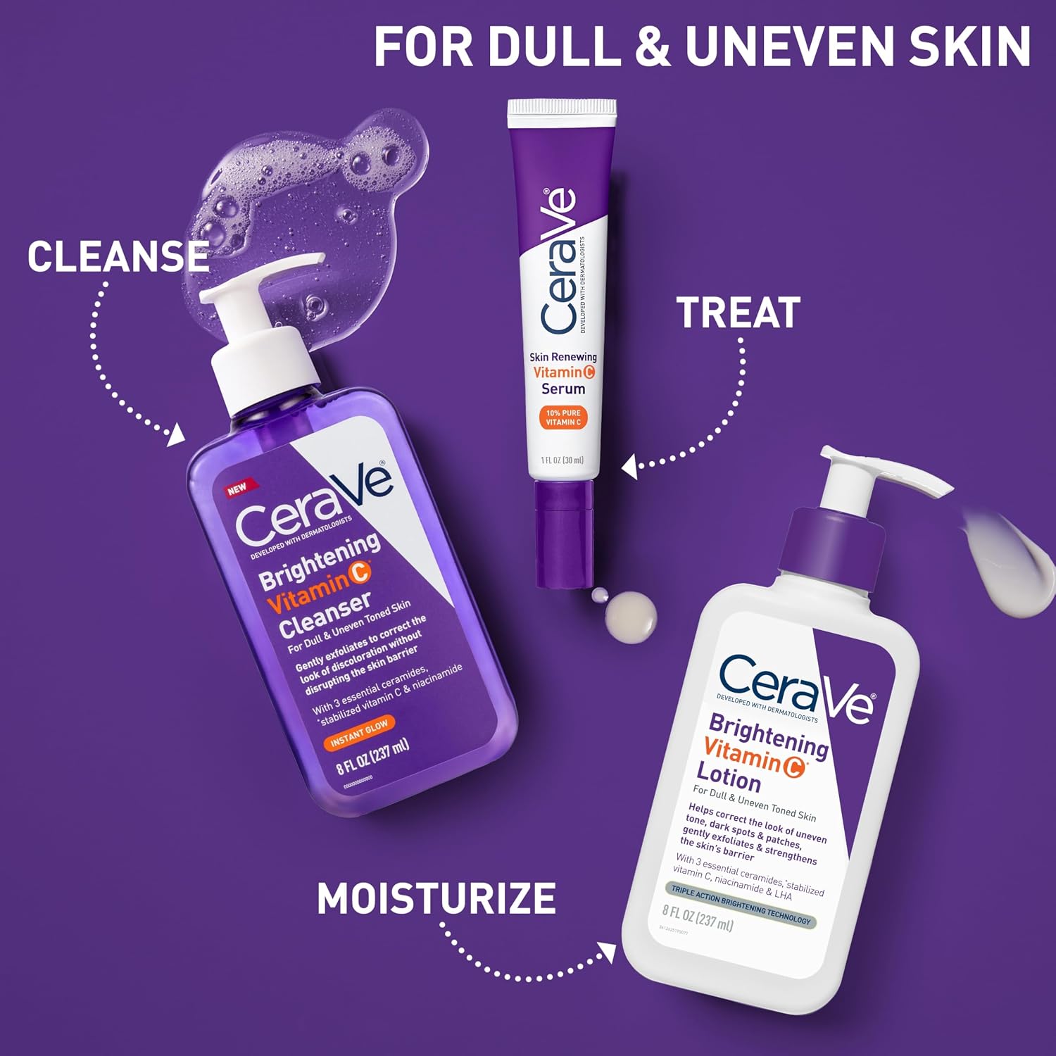 CeraVe Brightening Vitamin C Body Lotion. Skincare with Niacinamide. 8oz | Brightening Body Lotion & Moisturizer. Dark Spot Corrector with Ceramides & LHA. Fragrance Free. Suitable for Sensitive Skin
