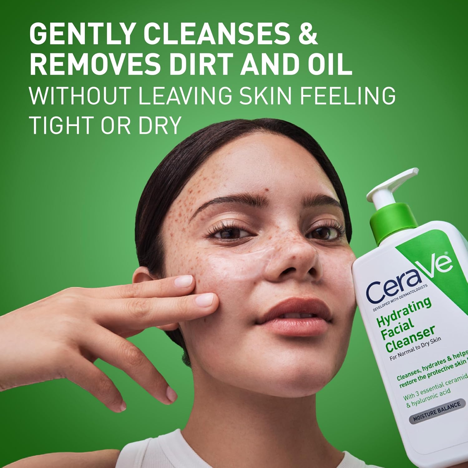CeraVe Hydrating Cleanser with Hyaluronic Acid. Face Wash for Dry Skin.19oz | Skin Care For Men and Women. Daily Cleanser & Makeup Remover with Glycerin & Ceramides. National Eczema Association Certified
