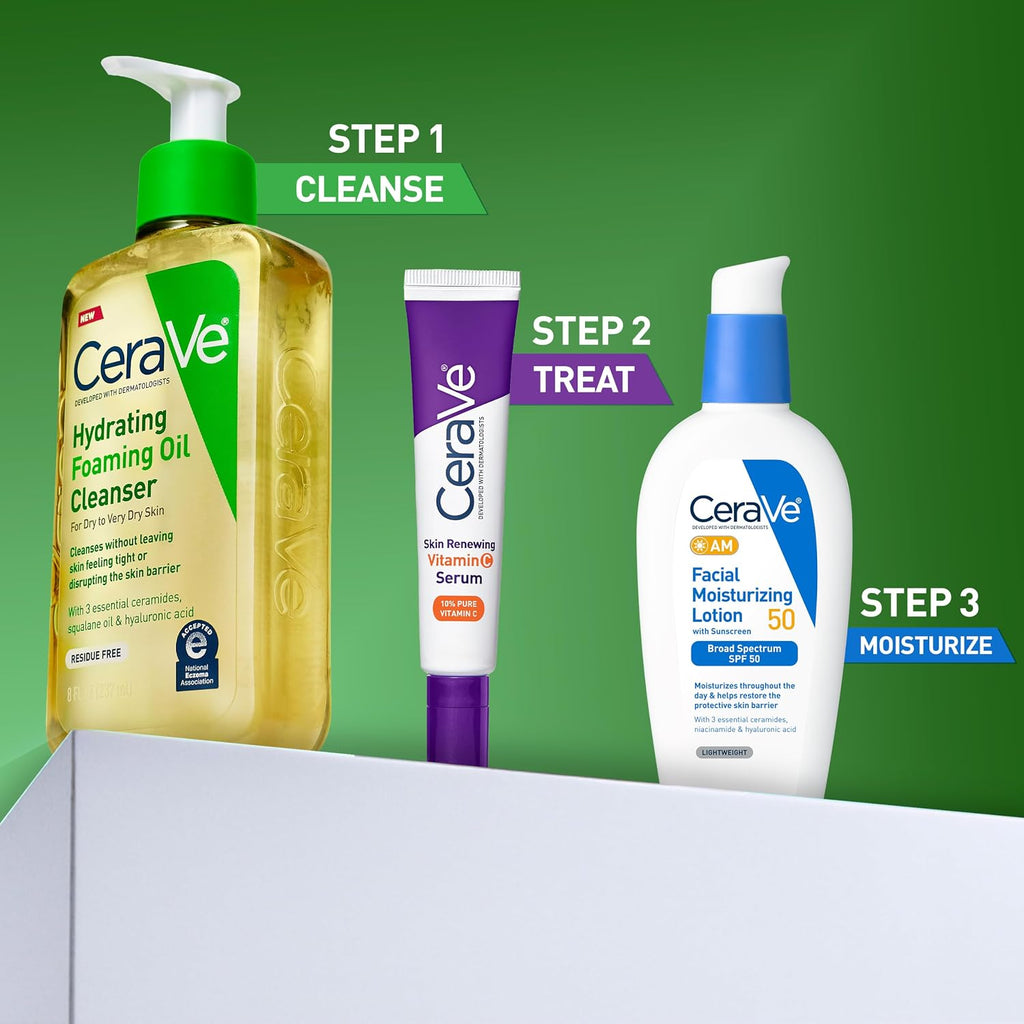 CeraVe Hydrating Foaming Oil Facial Cleanser with Hyaluronic Acid. 19oz | Squalane Face & Body Wash with Double-Cleansing Efficacy Removes Makeup without Residue. For Dry To Very Dry Skin