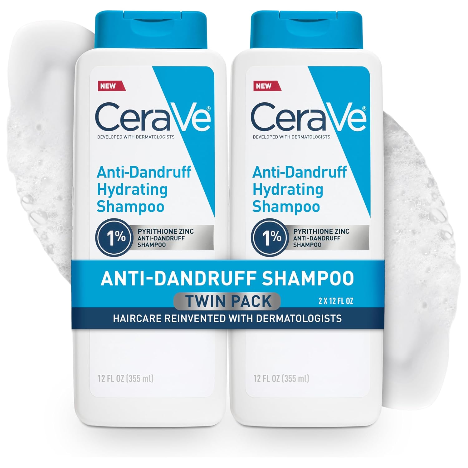 CeraVe Hydrating Anti Dandruff Shampoo. Itchy Scalp Treatment. 19oz | Helps Eliminate Flakes with 1% Pyrithione Zinc. Hyaluronic Acid. Niacinamide and Ceramides In A Sulfate Free Formula
