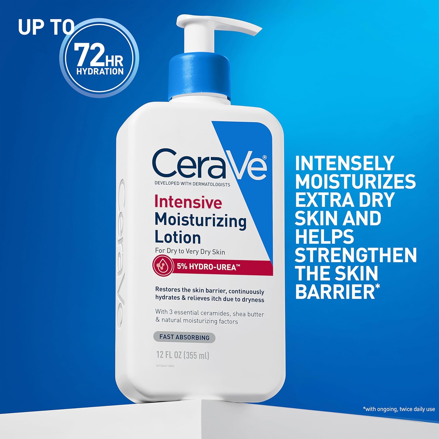 CeraVe Intensive Moisturizing Lotion. Shea Butter Body Lotion. 8oz | Relieves Signs of Extra Dry Skin with Hydro-Urea and Shea Butter In a Non-Greasy Formula For Rough. Tight and Itchy Skin