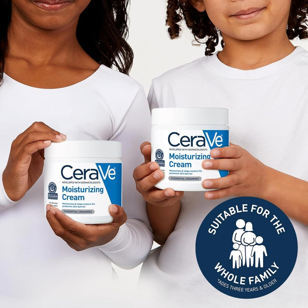 CeraVe Moisturizing Cream. Face Body Moisturizer. Normal to Dry Skin. 8 Fl Oz | Hyaluronic Acid For Instant Hydration. Skin Barrier Repair. Ceramide Moisturizer. Fragrance Free. Non-Comedogenic. Daily Use