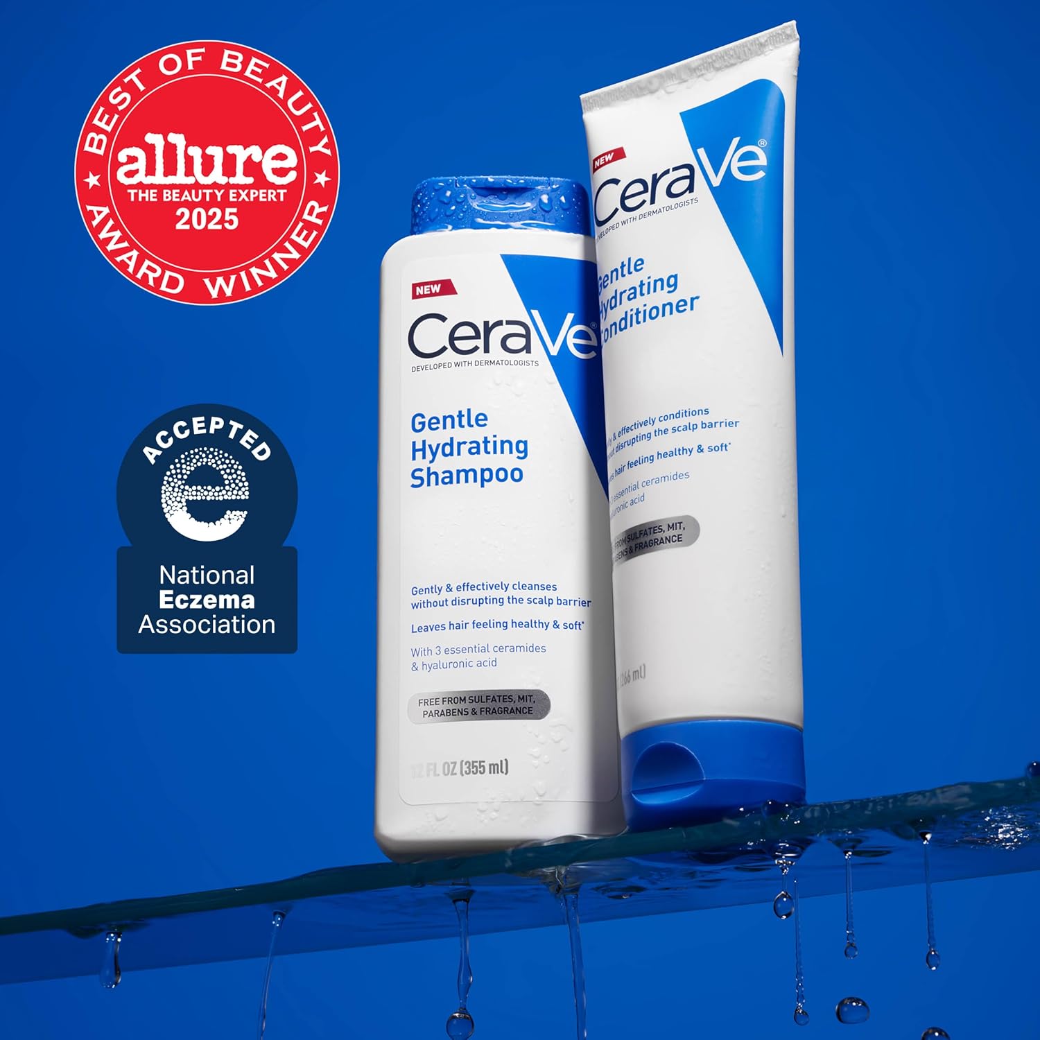 CeraVe Gentle Hydrating Conditioner. Hair Conditioner with Hyaluronic Acid | Conditions Hair and Scalp with Niacinamide and Ceramides In A Sulfate-Free. Color-Safe Formula For All Hair and Scalp Types