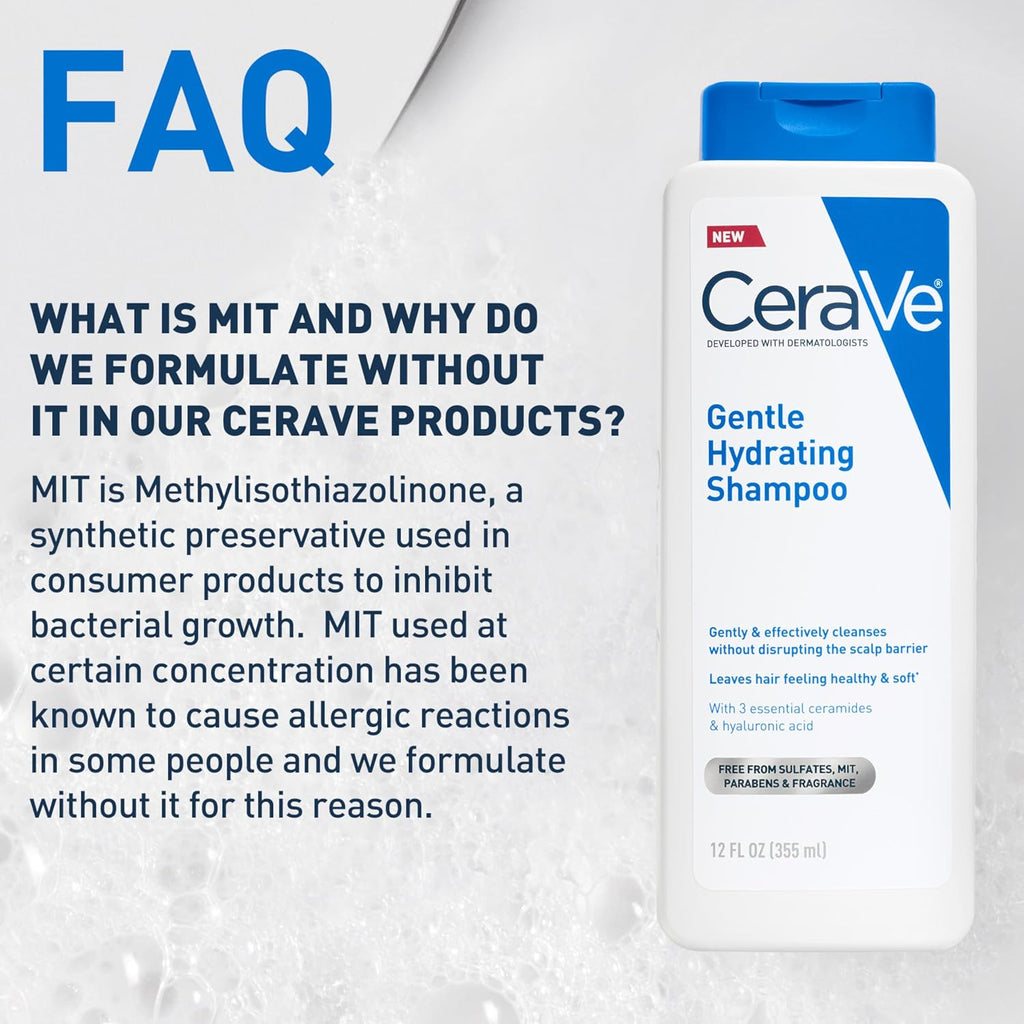 CeraVe Gentle Hydrating Shampoo with Hyaluronic Acid for Hair & Scalp. 12 Fl Oz (Pack of 12)