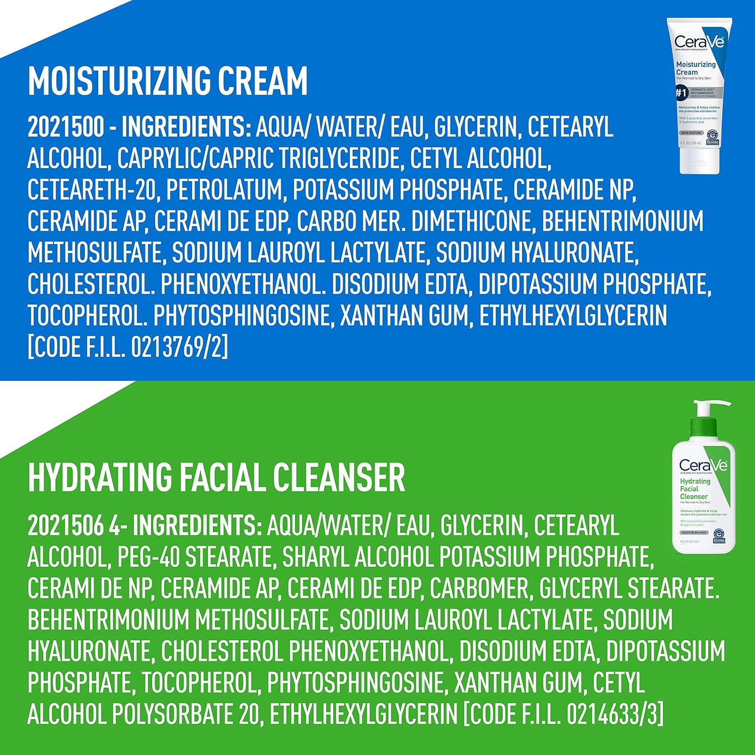 CeraVe Skin Care Set. Moisturizing Cream & Hydrating Facial Cleanser | 8oz Cream & 8oz Facial Cleanser. Ceramides + Hyaluronic Acid Moisturizer & Face Wash